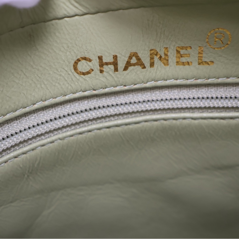Chanel Vintage Mint Green Gold Matelasse Crossbody Bag Quilted Design - Picture 12 of 16